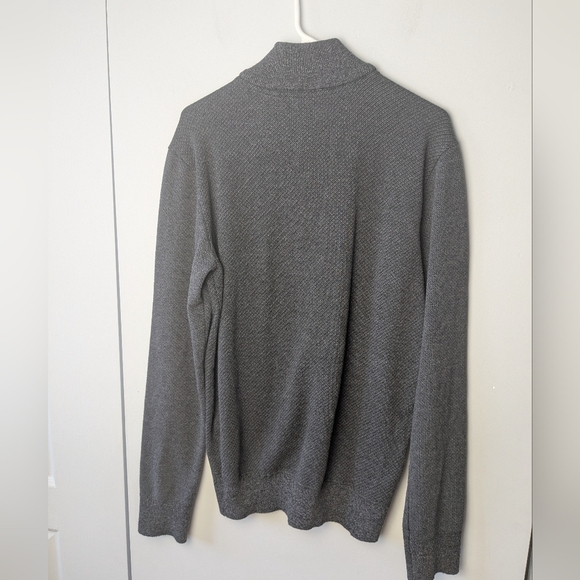 ROBERT GRAHAM 1/4 Zip Gray Crewneck Men Size L 80% Cotton Classic Style - Picture 8 of 10